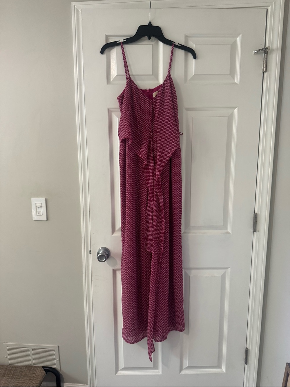 Michael Kors Raspberry Pink Polka Dot Maxi Dress